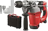 Einhell Bohrhammer-Set RT-RH 32 (1250 W, 3,5 J, Bohrleistung 32 mm, SDS-Plus-Aufnahme, Metall-Tiefenanschlag, 10 Bohrer, Bohrkrone, 2 Meißel, Koffer)